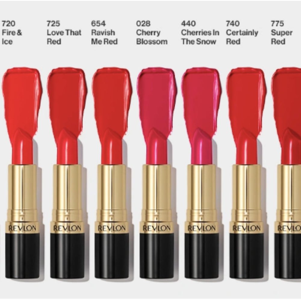 NEW Revlon Super Lustrous Lipstick Cherries in the Snow Red Color 0.15oz NWT